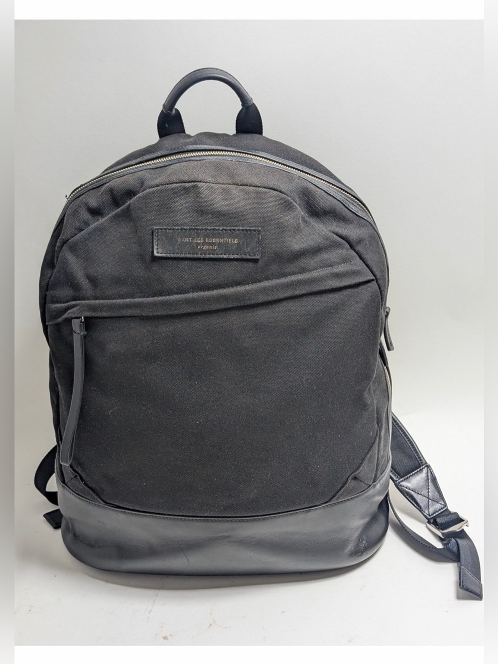 WANT LES ESSENTIELS organic black backpack in Canvas and Leather.